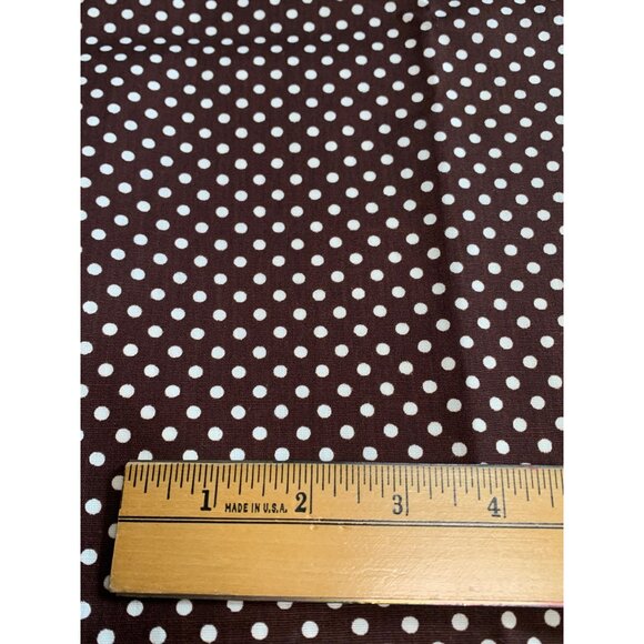 Brown Polka Dot Cotton Fabric 1/4 yard 44" for Sewing Crafts Quilting - Picture 3 of 5